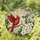 Red Cardinal Hummingbird Beak-to-Beak Dogwood Flowers - Tiffany Stained Glass Jewel Tones Stained Glass Suncatcher - 1