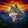 Majestic Wolf Mountains Sunset Stained Glass - Intricate Tiffany Style Nature Art Decor Stained Glass Suncatcher - 5