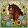 Brown Horse Head Sunflowers Hydrangeas - Home Decor Gift for Horse Lovers Stained Glass Suncatcher - 5