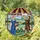Man Woman Lamb Fish Offering Pastoral Market Scene - Home Decor Gift Stained Glass Suncatcher - 1