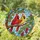 Male Female Cardinal Birds, Stained Glass Art, Green Leaves, Red Berries, Mosaic Sky Stained Glass Suncatcher - 1