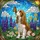 Cocker Spaniel Dog Monarch Butterfly Stained Glass Purple Lupines Yellow Daisies Stained Glass Suncatcher - 5