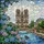 Notre Dame Cathedral Paris Seine River Boat Stained Glass - Tiffany Jewel Tones Stained Glass Suncatcher - 5