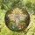 Female Figure Praying Children Wildflower Field - Tiffany Style Stained Glass Landscape Stained Glass Suncatcher - 1