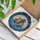 Stained Glass Ship Anchor Wheel Ocean Waves Blue Golden Gem Border - Home Decor Gift Stained Glass Suncatcher - 3