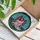 Sorrowful Angel Skulls Pink Magenta Wings Multi-colored Floral Border Home Decor Gift Stained Glass Suncatcher - 3