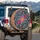 Fuchsia Violet Teal Floral Bloom Cluster - Vehicle Decor Gift Spare Tire Cover - 3