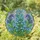 Lush Blue Forget-me-not Bouquet Stained Glass Scrollwork Floral - Home Decor Gift Stained Glass Suncatcher - 1