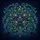 Art Nouveau Floral Bouquet Dark Blue Gold Filigree Tendrils - Luxurious Home Decor Gift Spare Tire Cover - 6