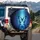Blue Morpho Butterfly Deep Blue Liquid Surface - Nature Lover Gift Spare Tire Cover - 3