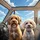 Joyful Golden Doodle Poodle Dogs In Car - Travel Enthusiast Pet Owner Gift Spare Tire Cover - 6