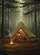 Canvas Bell Tent Campfire Forest - Camping Enthusiast Home Decor Gift Garden Flag - 6