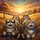 Four Grinning Cats Driving Sunglasses Road Trip Sunrise - Adventure Lover Gift Spare Tire Cover - 6