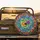 Dragonflies Rose Violet Bloom Stained Glass Mosaic - Car Decor Nature Lover Gift Spare Tire Cover - 2