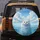 Fluffy White Cat Light Blue Eyes Sparkling Water Sky Clouds - Cat Lover Car Decor Gift Spare Tire Cover - 5