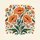 Orange Poppy Flowers Green Foliage Blooms Cream Background - Outdoor Lifestyle Spare Tire Cover - 6