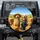 Golden Retrievers Driving Hay Bales Straw Hat Overalls - Country Pet Lover Gift Spare Tire Cover - 1