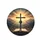 Rugged Wooden Cross Ancient Book Sunset Mountains - Faith Lifestyle Gift Spare Tire Cover - 4