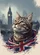 Tabby Cat Big Ben London Union Jack - Home Decor Gift for Cat Lovers Garden Flag - 6