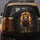 Fierce Golden Outline Lion with Radiant Mane Travel Essentials Wildlife Lover Gift Spare Tire Cover - 5