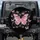 Glittering Rose Pink Butterfly Cosmic Dust - Glamorous Vehicle Decor Gift Spare Tire Cover - 1
