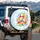 Cherry Blueberry Citrus Fruits Flowers Gingham - Summer Outdoor Lifestyle Spare Tire Cover - 3