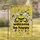 Welcome Be Happy Black Striped Cartoon Bees Daisies Honeycomb - Home Decor Gift Garden Flag - 1