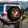 Exotic Hibiscus Floral Botanical Leaves Black Background Home Decor Gift Spare Tire Cover - 3
