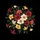 Exotic Hibiscus Floral Botanical Leaves Black Background Home Decor Gift Spare Tire Cover - 6