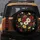 Exotic Hibiscus Floral Botanical Leaves Black Background Home Decor Gift Spare Tire Cover - 5