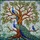 Gnarled Tree of Life Peacocks Feather Mosaic - Home Decor Gift Wildlife Lover Stained Glass Suncatcher - 5