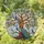 Gnarled Tree of Life Peacocks Feather Mosaic - Home Decor Gift Wildlife Lover Stained Glass Suncatcher - 1