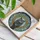 Fluffy Charcoal British Shorthair Cat Ornate Plinth Golden Filigree - Home Decor Gift for Cat Lover Stained Glass Suncatcher - 3