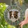Border Collie Dog Head-and-Shoulders Portrait Leafy Vines Berries - Home Decor Gift for Dog Lover Stained Glass Suncatcher - 2
