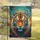 Piercing Orange Eyes Tiger Face Sharp Whiskers Teal Orange Gold - Wildlife Lover Home Decor Gift Garden Flag - 5