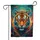 Piercing Orange Eyes Tiger Face Sharp Whiskers Teal Orange Gold - Wildlife Lover Home Decor Gift Garden Flag - 3