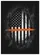Distressed Patriotic Black American Flag Thin Orange Line White Stars - Home Decor Gift Garden Flag - 6