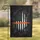 Distressed Patriotic Black American Flag Thin Orange Line White Stars - Home Decor Gift Garden Flag - 1