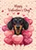 Black Tan Dachshund Dog Heart Balloons Love Kisses Hugs Valentine's Day Gift for Dog Lovers Garden Flag - 6