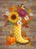 Yellow Polka Dot Rain Boot Sunflower Chrysanthemum Bird Pumpkins - Autumn Home Decor Gift Garden Flag - 6