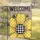 Large Yellow Polka Dot Flower Welcome Bees Rustic Wood Panel - Home Decor Gift Garden Flag - 5