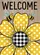 Large Yellow Polka Dot Flower Welcome Bees Rustic Wood Panel - Home Decor Gift Garden Flag - 6