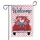 Vintage Red Pickup Truck Hearts Welcome - Farmhouse Decor Gift Garden Flag - 3
