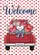 Vintage Red Pickup Truck Hearts Welcome - Farmhouse Decor Gift Garden Flag - 6