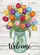 Welcome Tulips Mason Jar Bouquet - Rustic Farmhouse Home Decor Gift Garden Flag - 6
