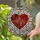 Mosaic Heart Golden ECG Heartbeat Line Red Glass Clear Border - Home Decor Gift Stained Glass Suncatcher - 2