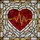 Mosaic Heart Golden ECG Heartbeat Line Red Glass Clear Border - Home Decor Gift Stained Glass Suncatcher - 5