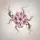 Soft Pink Four Petal Flowers with Black Stamens Dark Wispy Swirls - Floral Decor Gift Spare Tire Cover - 6