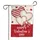 Crimson Red Pink Stitched Hearts Gingham Bow Valentine Text - Festive Home Decor Garden Flag - 3