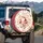 Cream Peach Dusky Rose Bell Blossom Floral Foliage Spare Tire Cover - 3